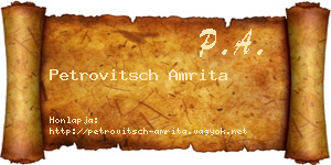 Petrovitsch Amrita névjegykártya