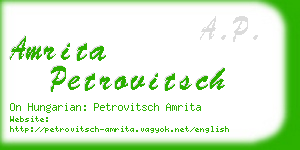 amrita petrovitsch business card